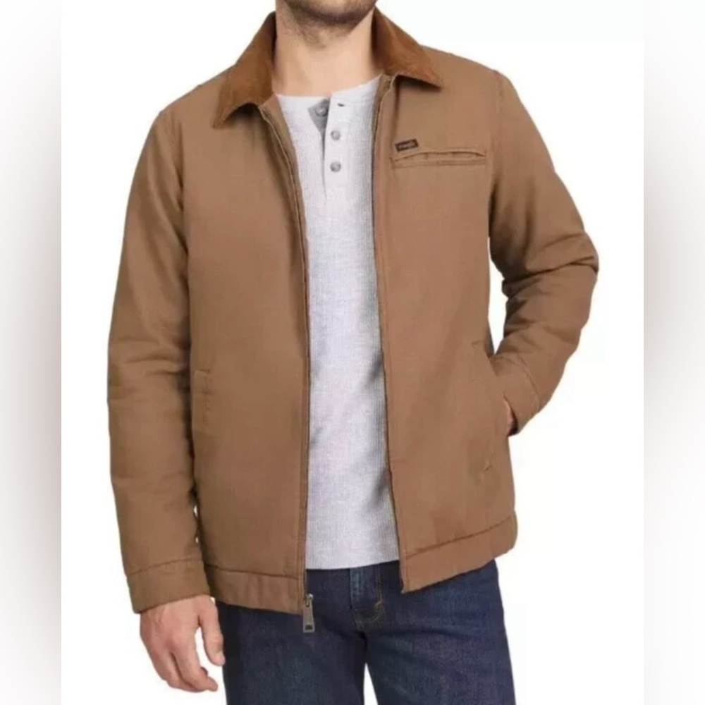 NWT Wrangler Canvas Work Jacket Quilted Lining/Corduroy Collar  XL